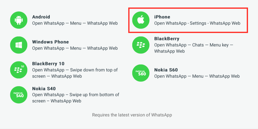 WhatsApp Web iPhone