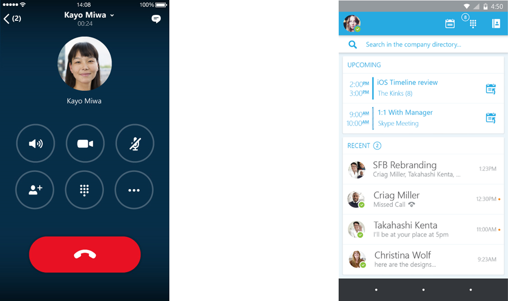 microosft skype for business app