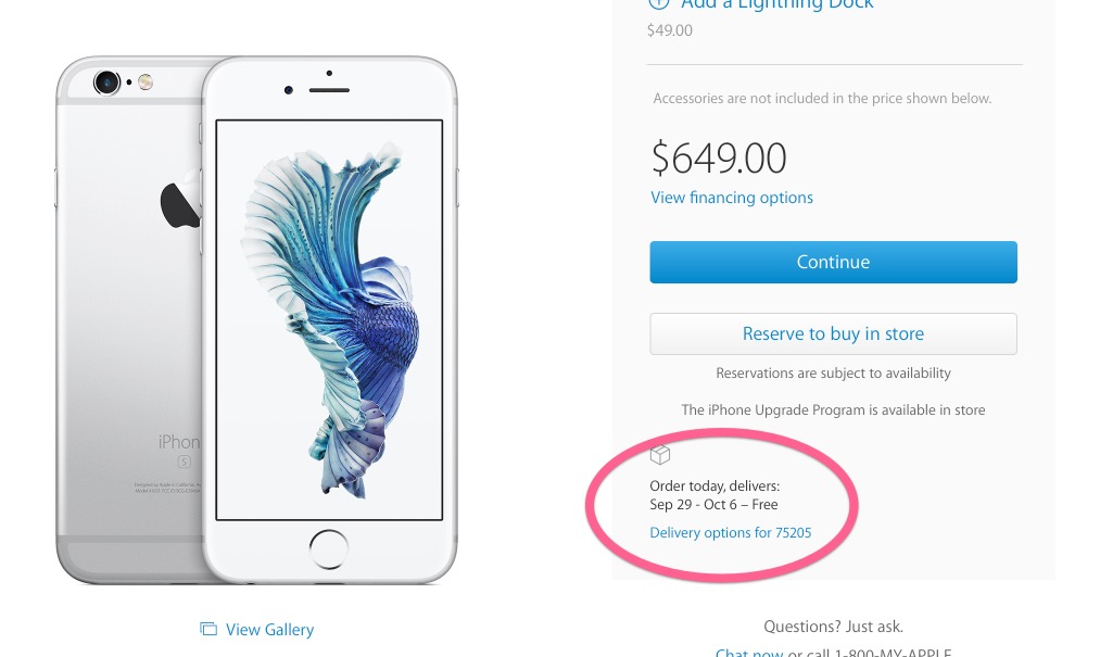 All iPhone 6s and iPhone 6s Plus models now sold out worldwide