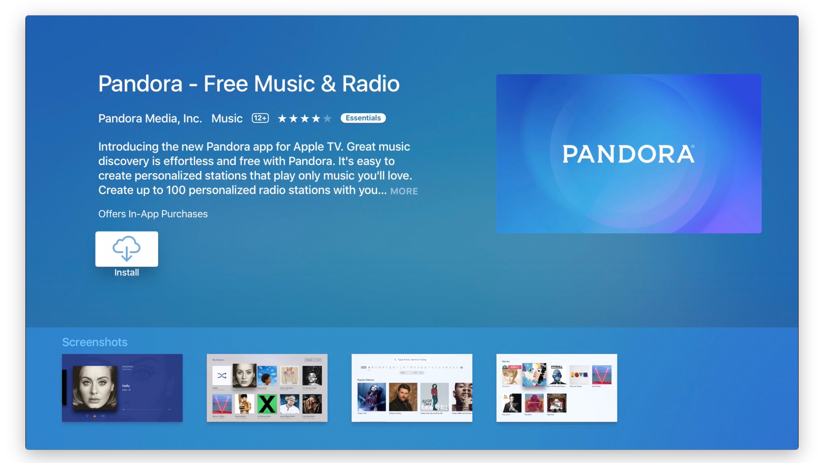 Pandora Radio Apple TV