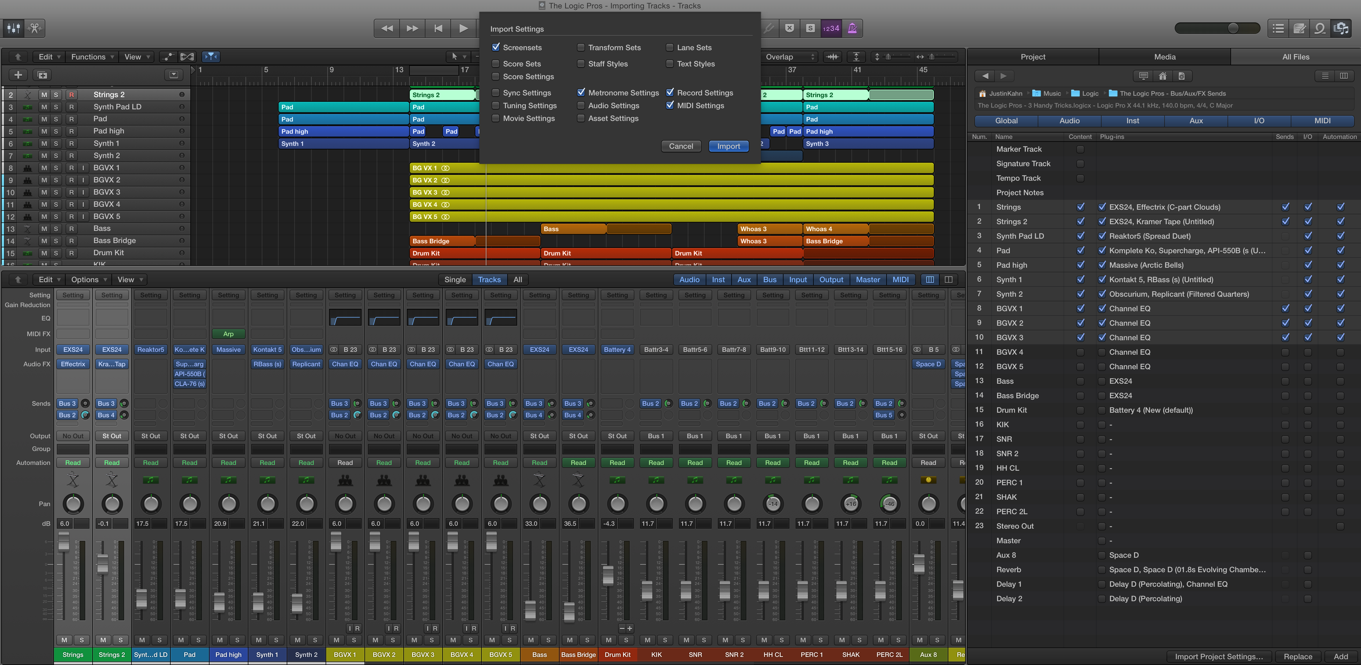 The Logic Pros How to move MIDI and audio tracks between sessions with