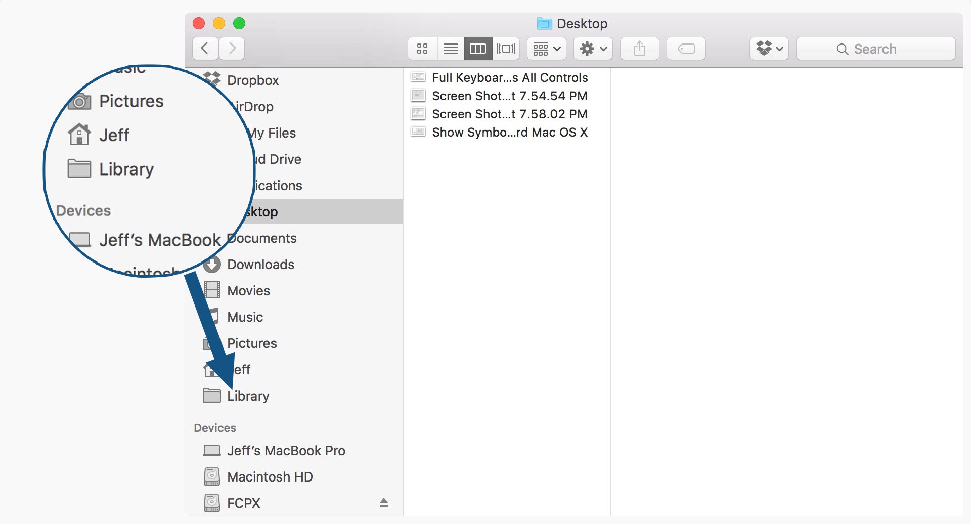 User Library Shortcut Mac OS X