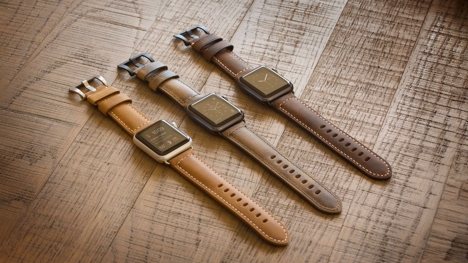 Rugged leather watch discount strap