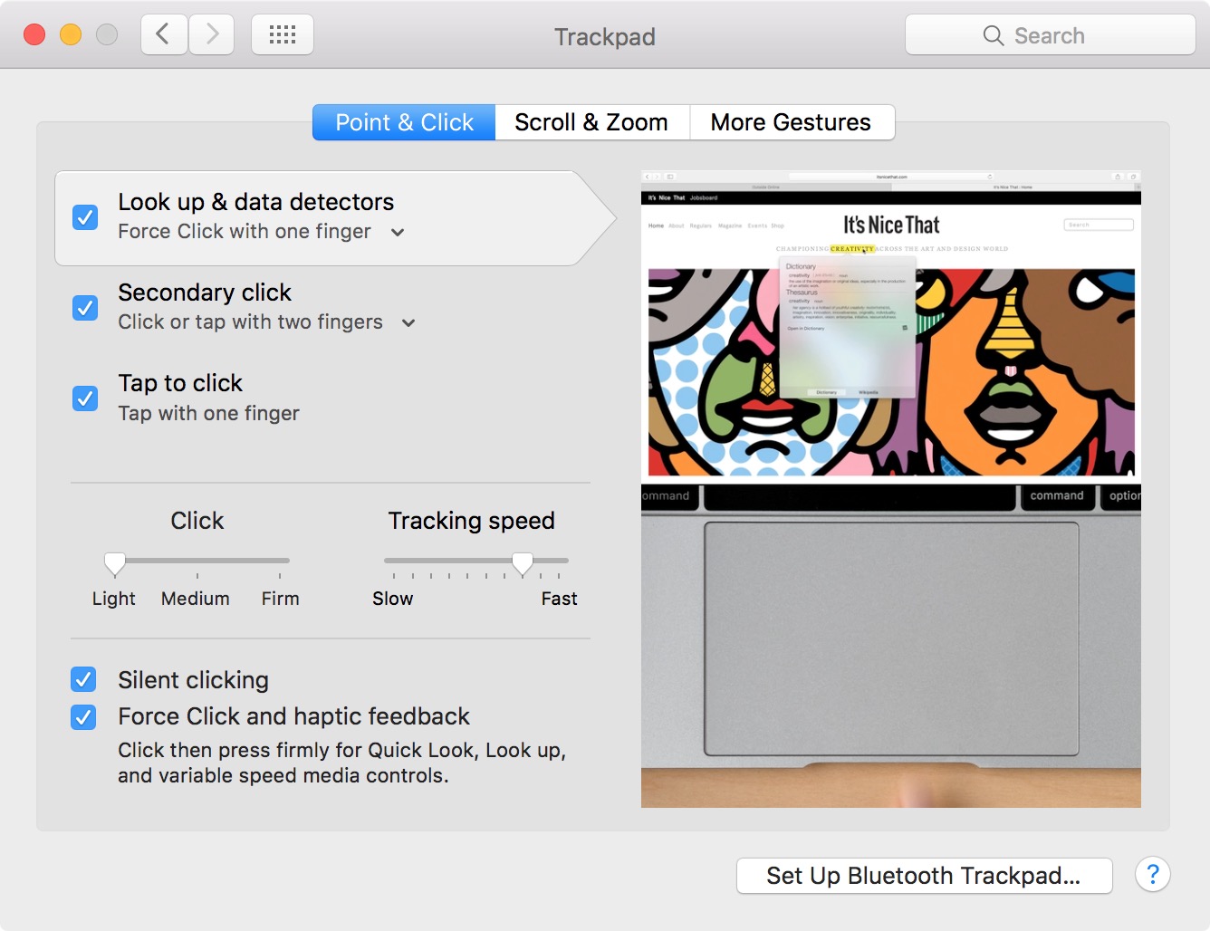 MacBook Trackpad Options
