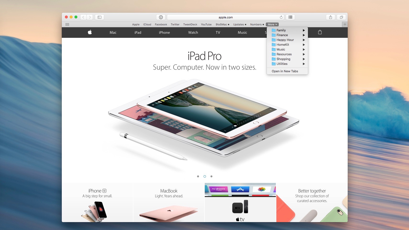 HowTo Replace open Safari tabs with folder bookmarks in one click on