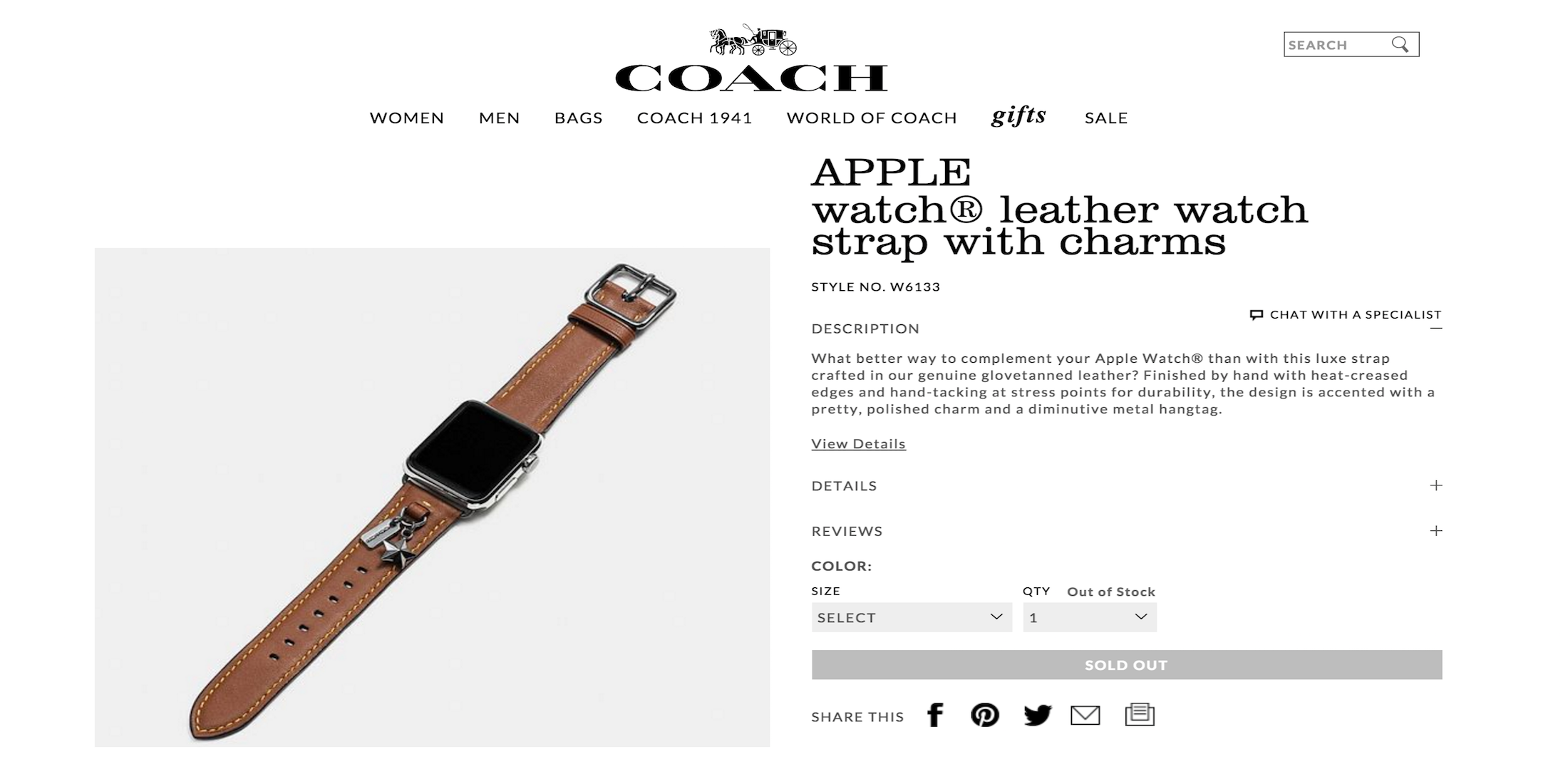 Coach Apple Watch bands get official as they appear on retailer’s site