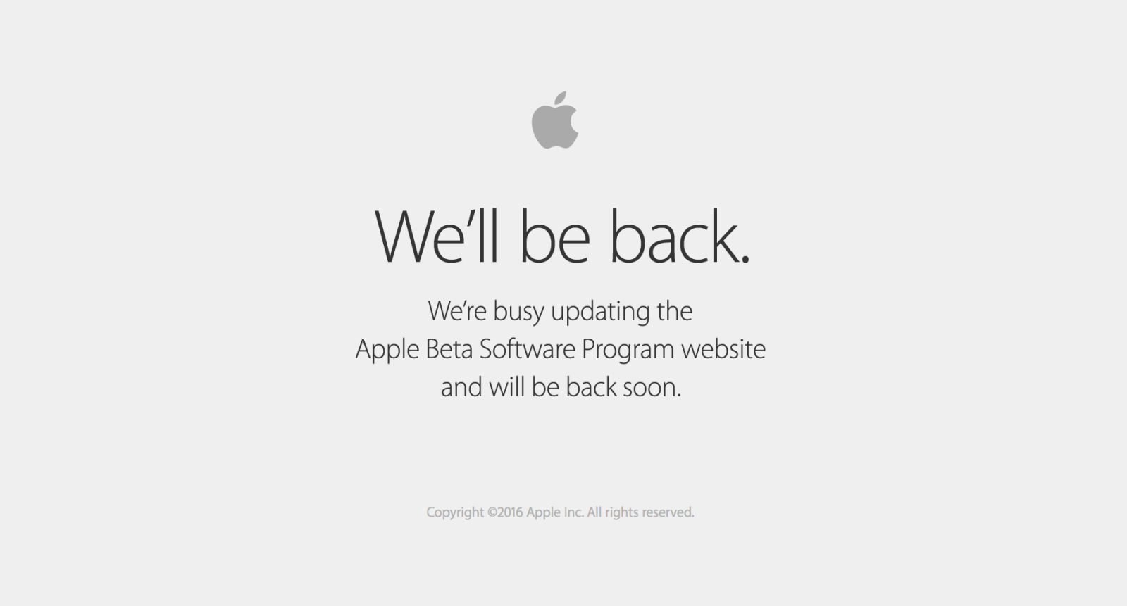 Apple Public Beta Program site goes down ahead of WWDC 2016 keynote