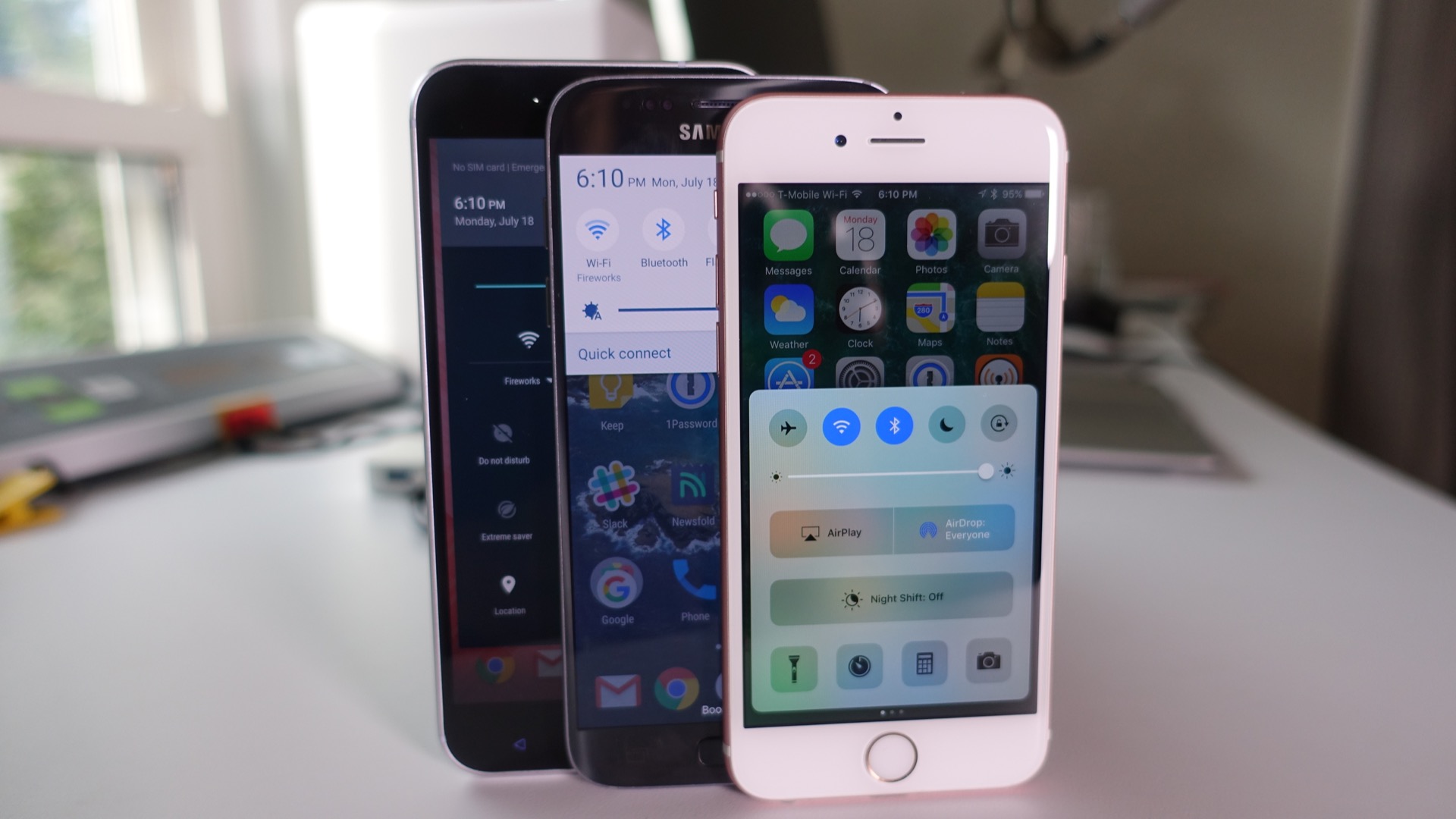 iOS Control Center vs Android
