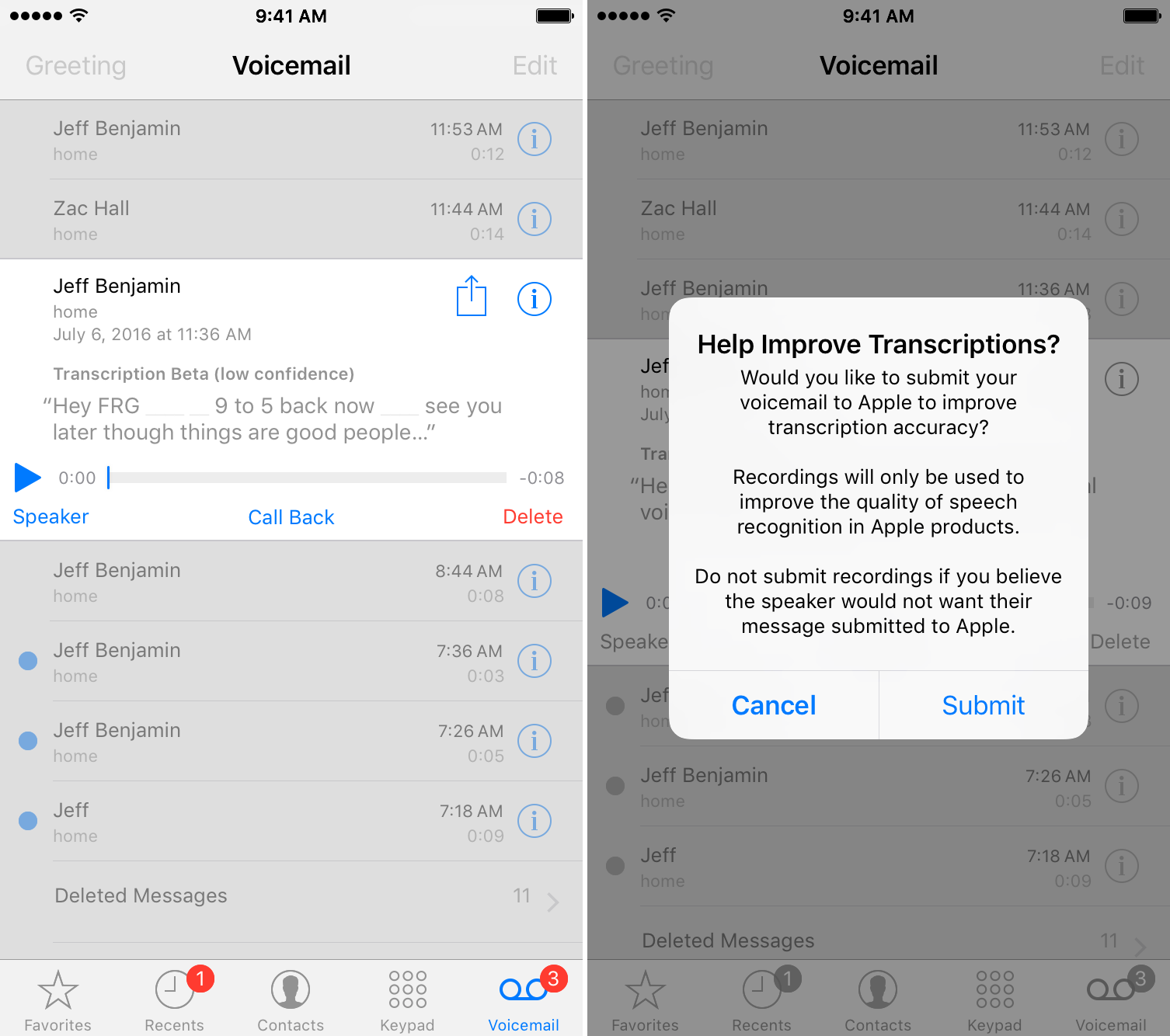 Hands-on with Voicemail Transcription in iOS 10 beta 2 [Video] - 9to5Mac