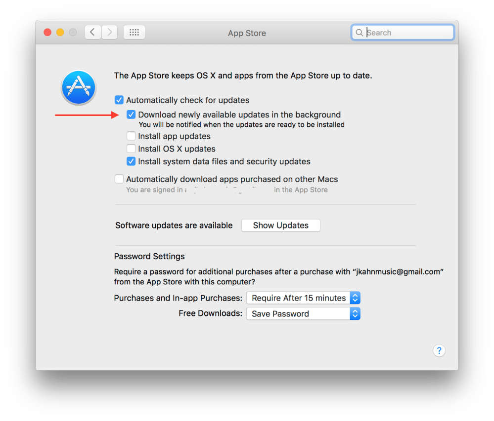 Mac App Store System Preferences