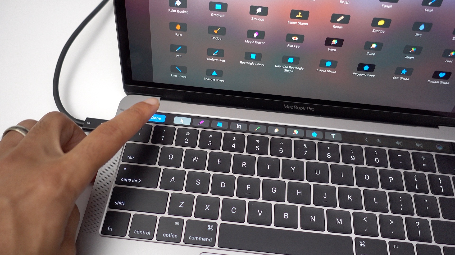 video editing on macbook pro touch bar