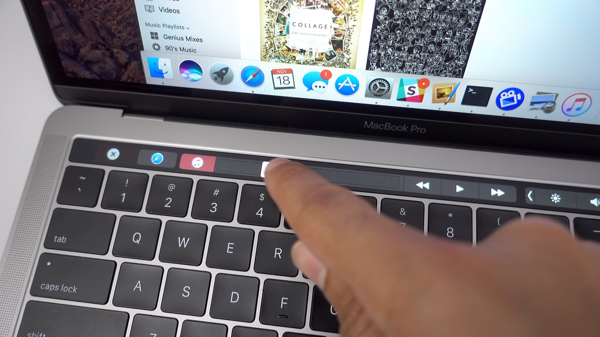 mac shutdown shortcut touch bar