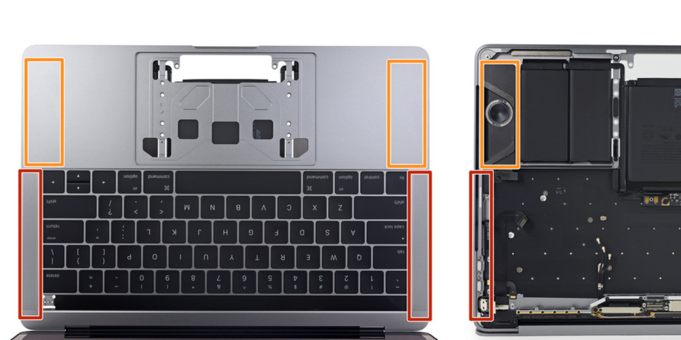 Apple 13 Inch Macbook Pro With Touch Bar Teardown Reveals Speaker Grilles Are Only Cosmetic Touch Bar Is Hard To Replace 9to5mac
