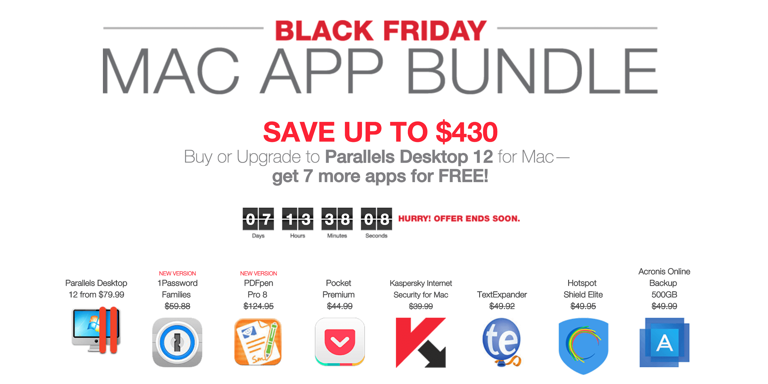 Parallels Black Friday Mac Bundle 1Password, TextExpander, PDFpen