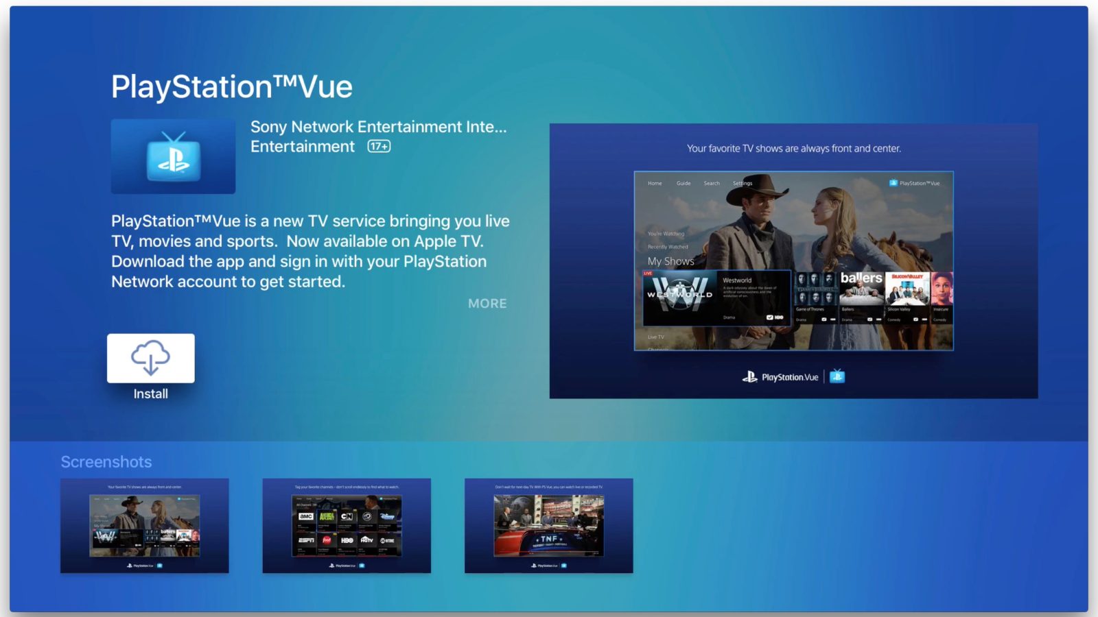 photo of PlayStation Vue updated with TV app integration on iOS & tvOS image