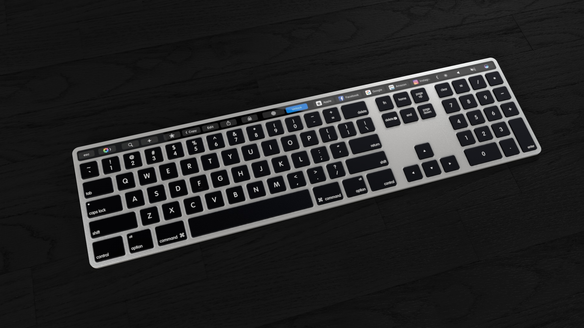 external keyboard with touchbar