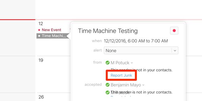 Apple rolling out 'Report Junk' feature for iCloud Calendar invites