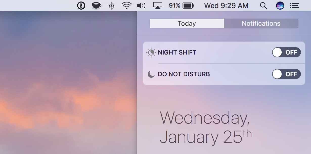 how to activate night shift mac
