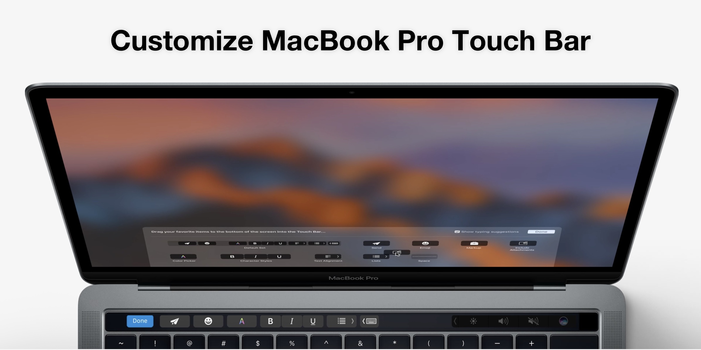 How to customize the MacBook Pro Touch Bar, add shortcuts, hide Control