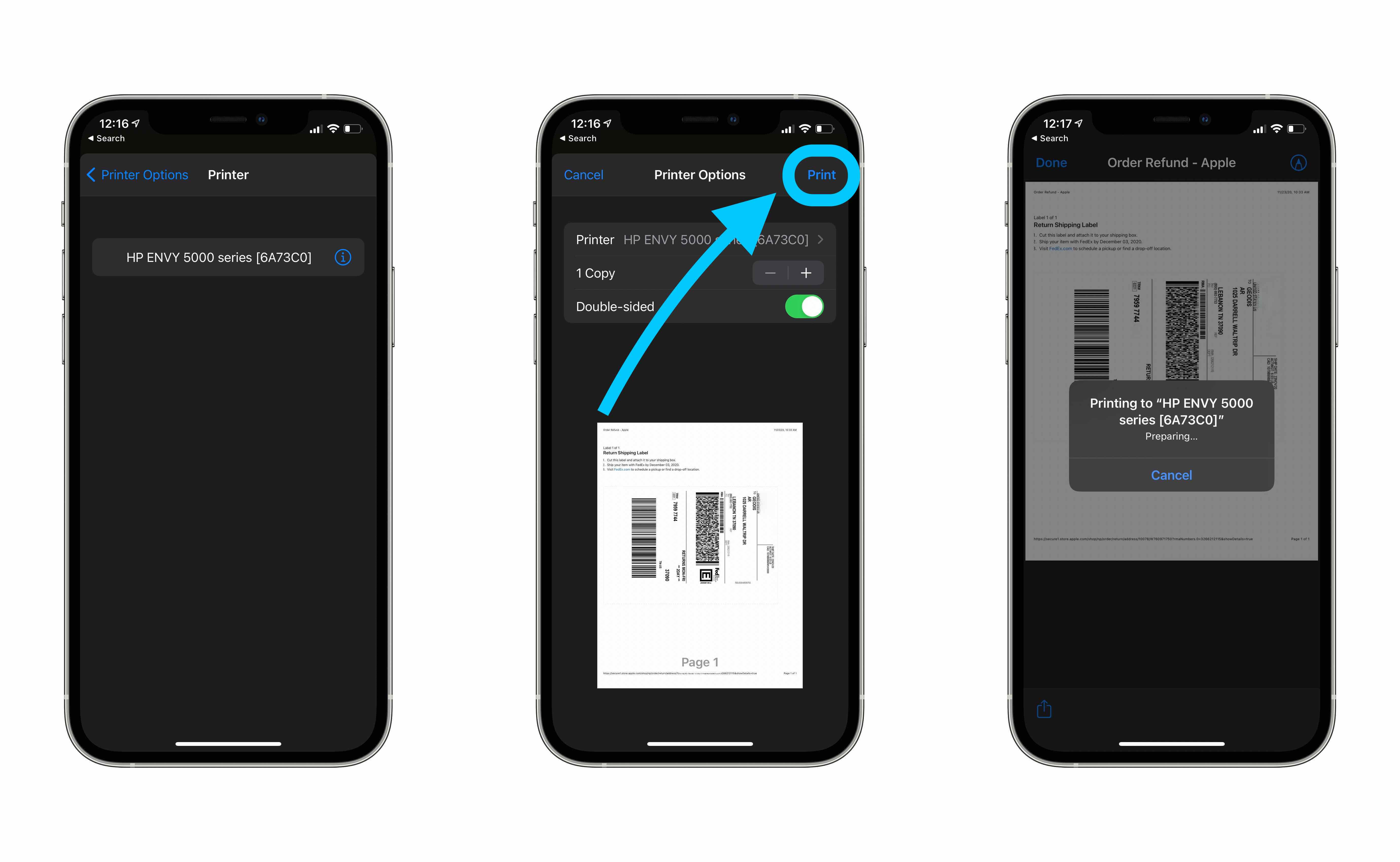 How to print from iPhone iPad with or without AirPrint walkthrough 2