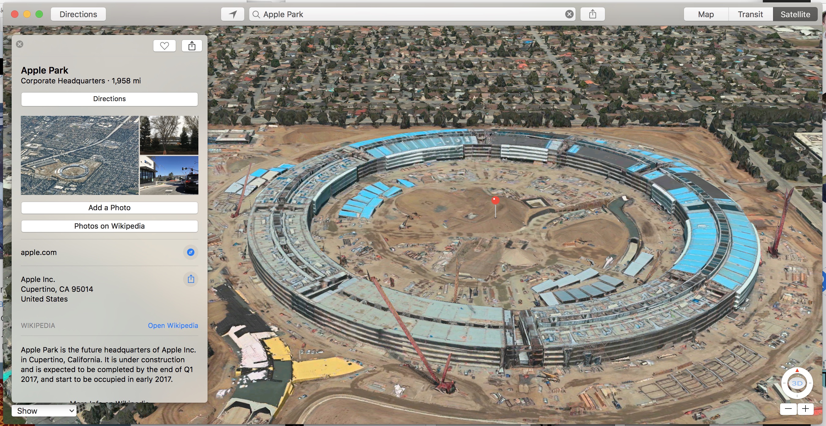 apple maps satellite view