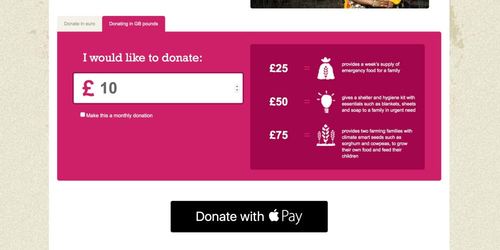 UK Apple Pay adds support for charitable donations following US rollout