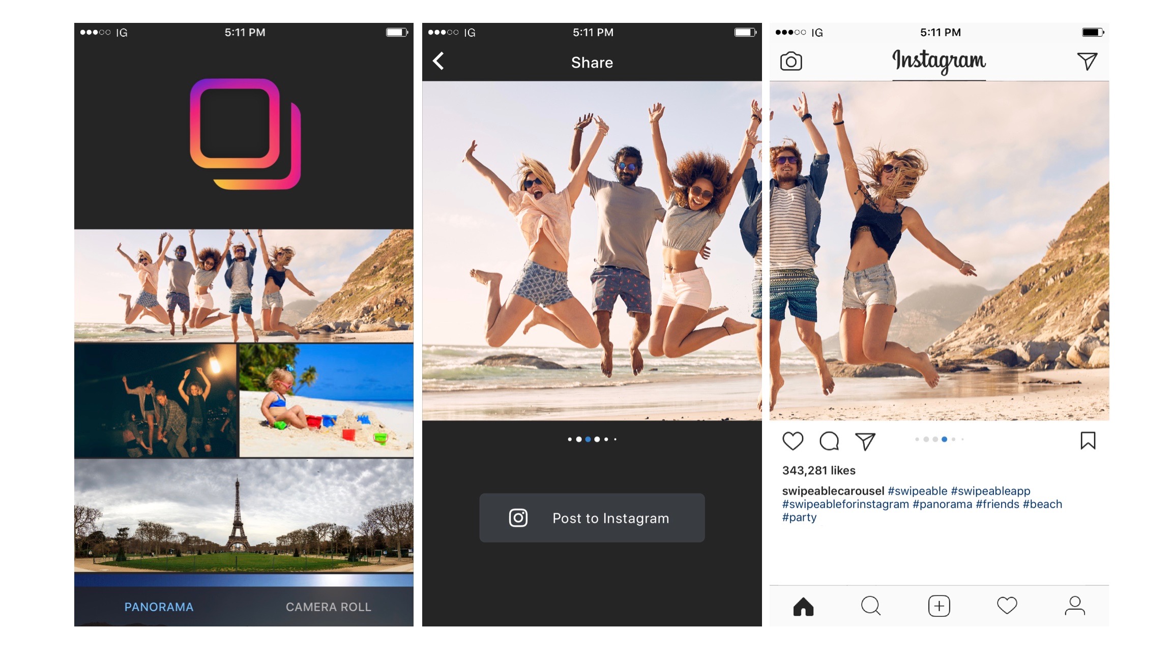 How to create split panorama photos for Instagram account