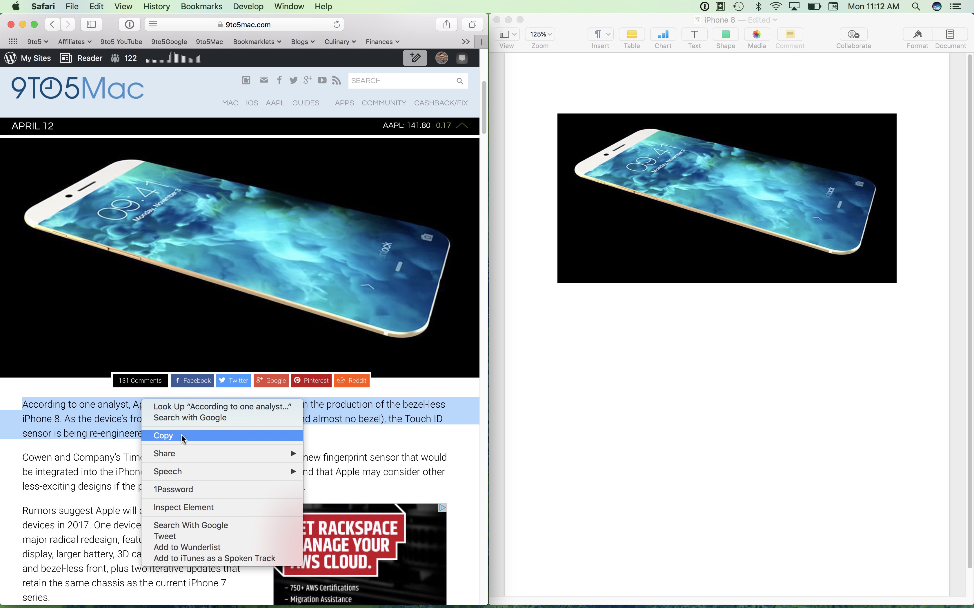How to paste and copy on macbook