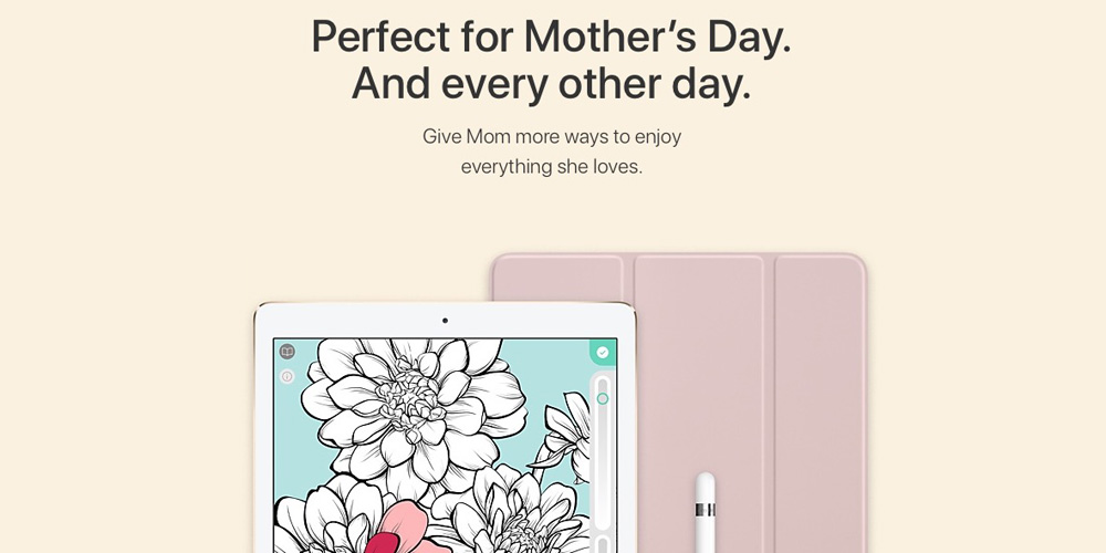 Apple posts Mother's Day gift suggestions one month out, at prices