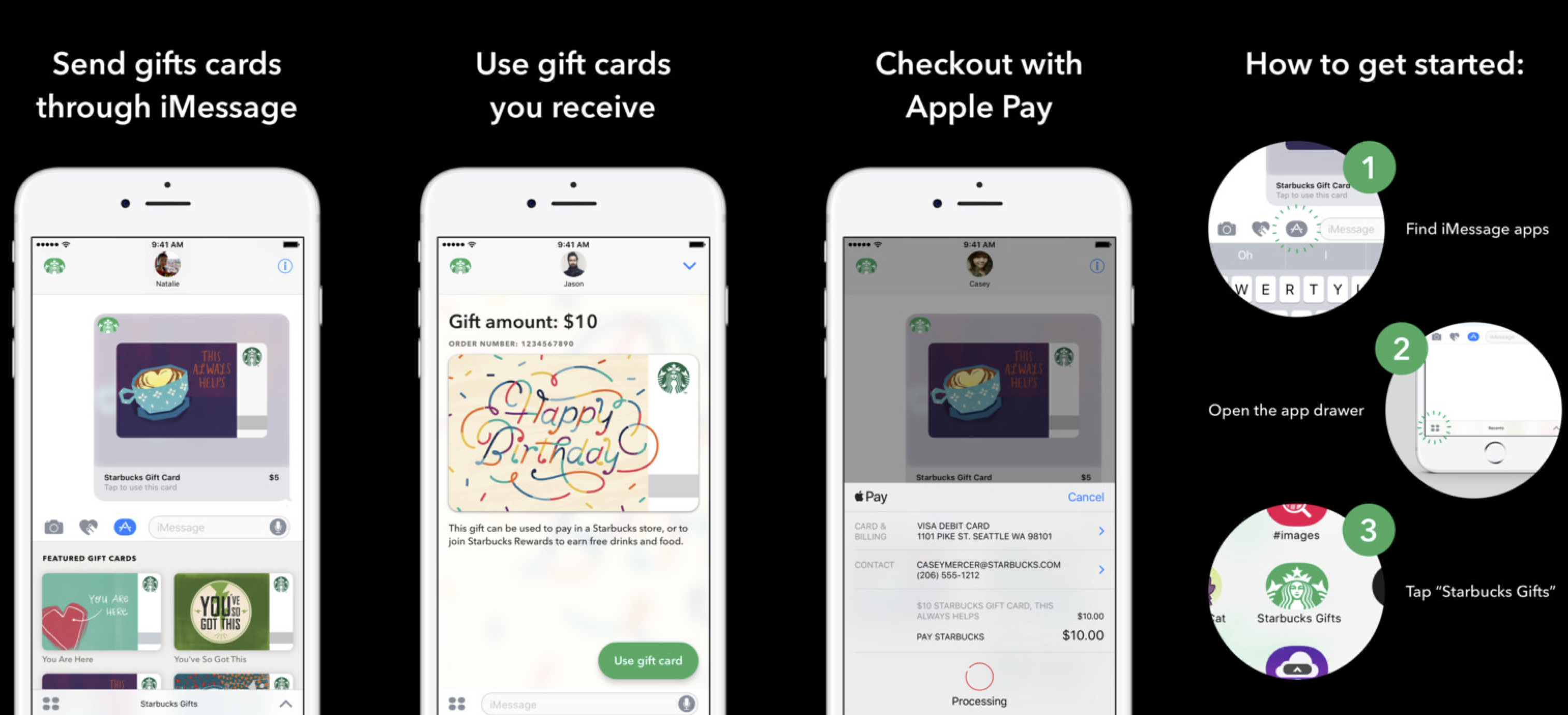 Send starbucks gift card store via text