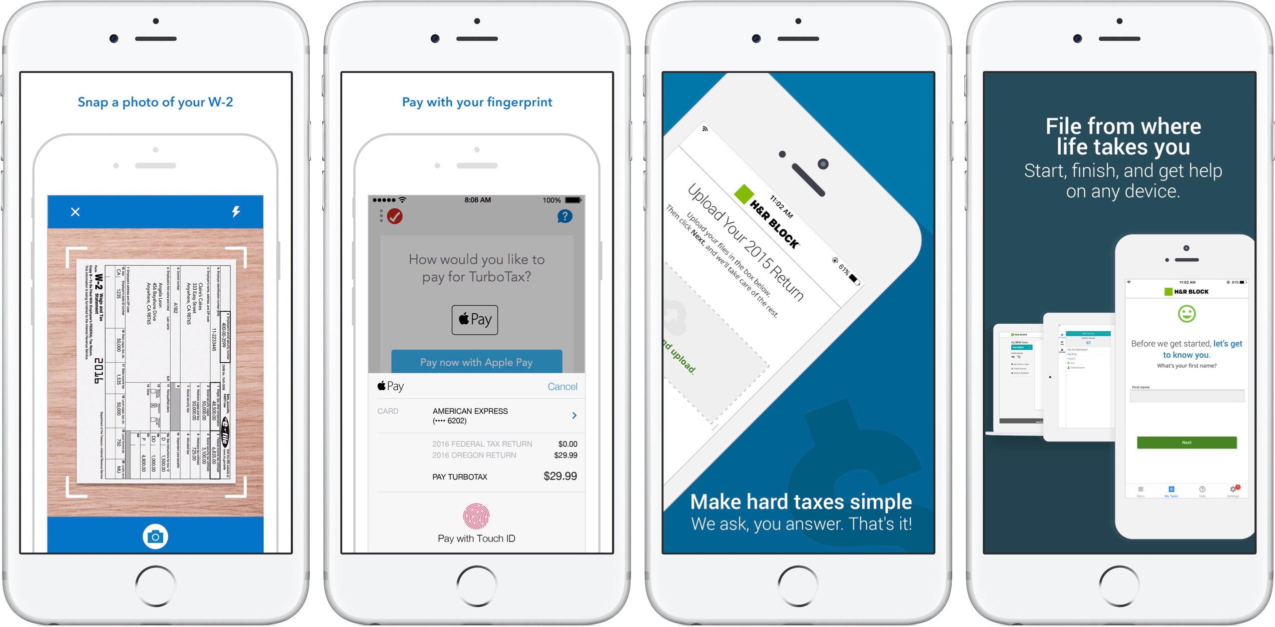Images of TurboTax iOS App and H&R Block iOS App