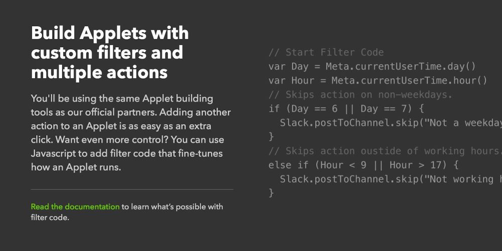 IFTTT Maker tier build Applets with JavaScript
