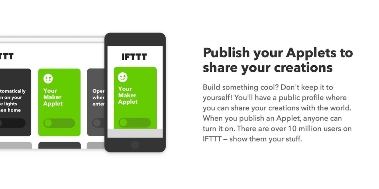 IFTTT Maker Tier Publish Applets