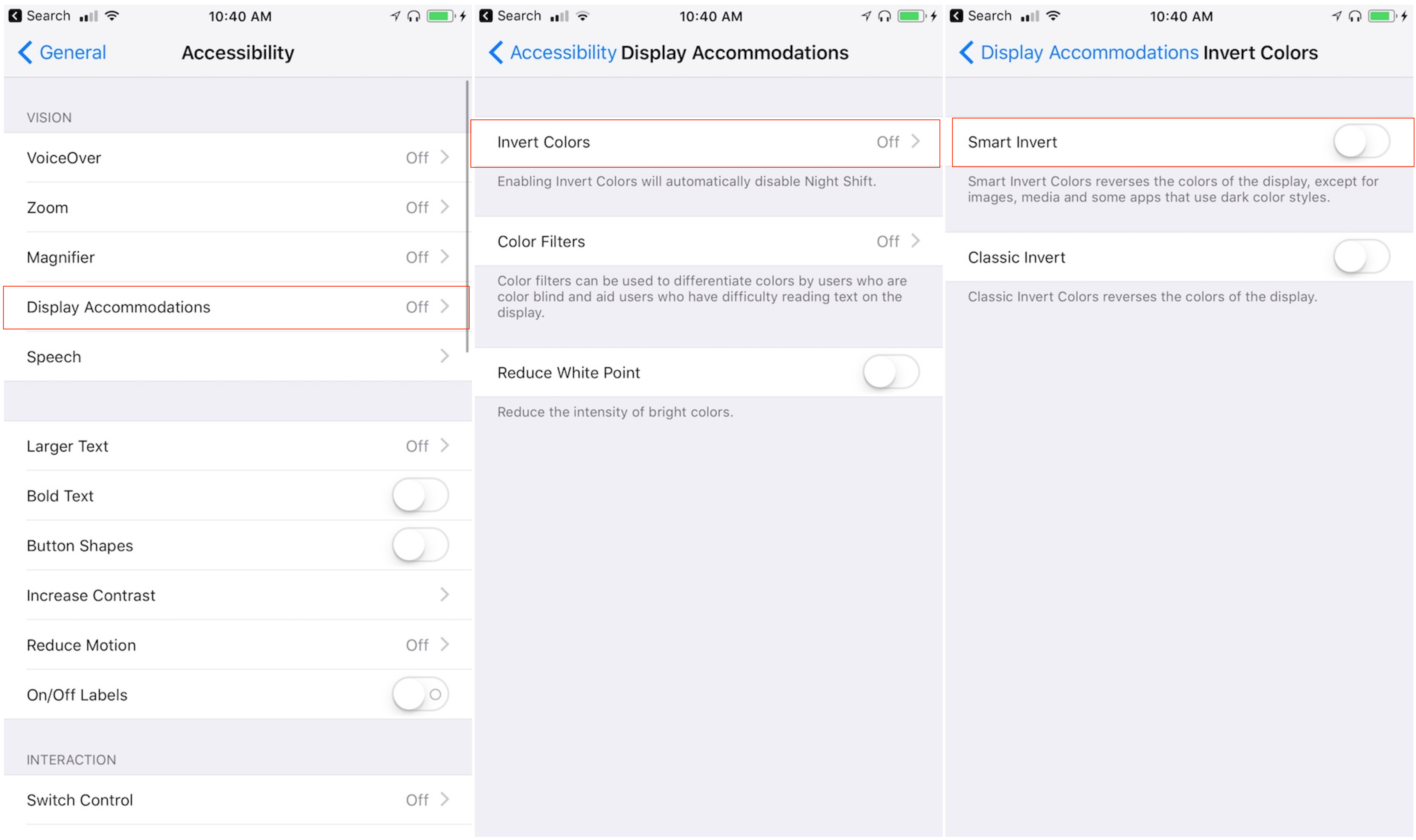 How to Enable an iOS Invert Colors Shortcut on the iPhone