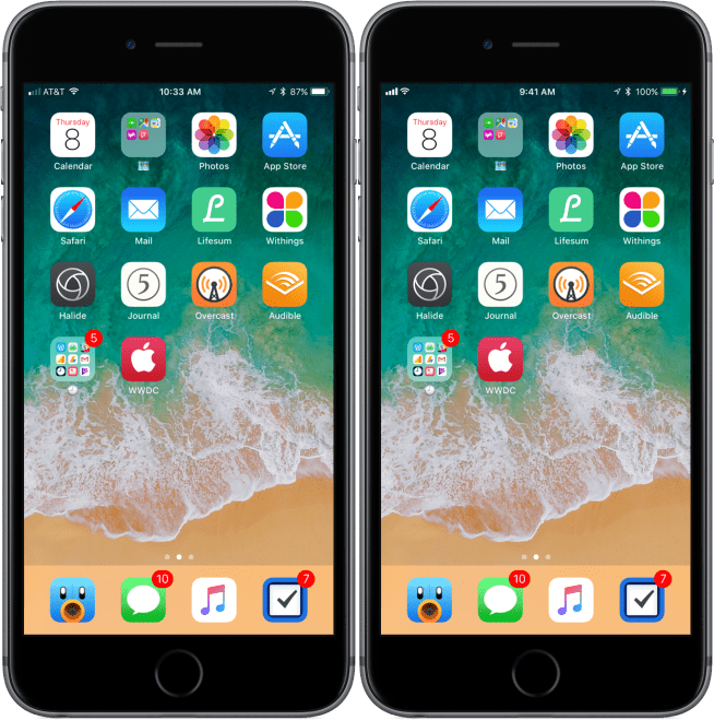 iOS 11 Screen Recording Clean Status Bar Before and After