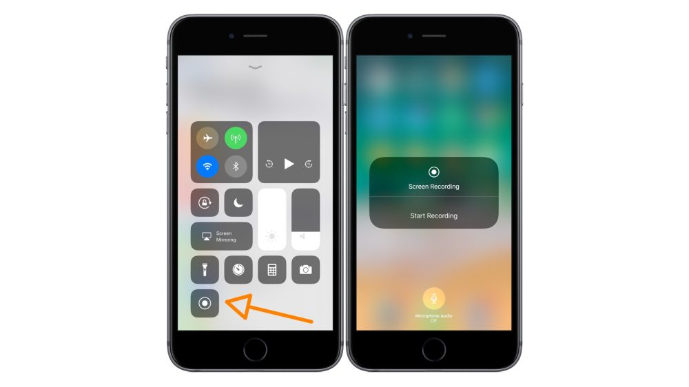 iOS 11 Screen Recording Enabled in Control Center