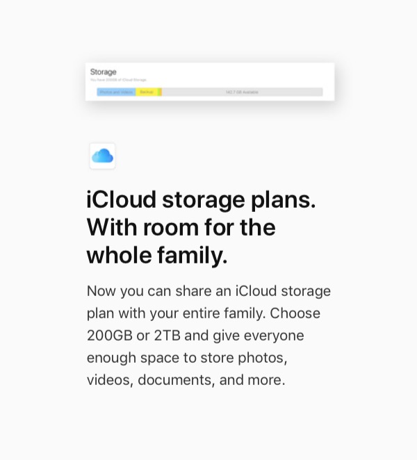 icloud storage plans 200 gb can be shared