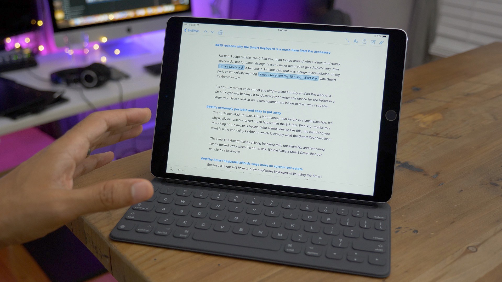 The Smart Keyboard makes the 10.5inch iPad Pro a better device [Video