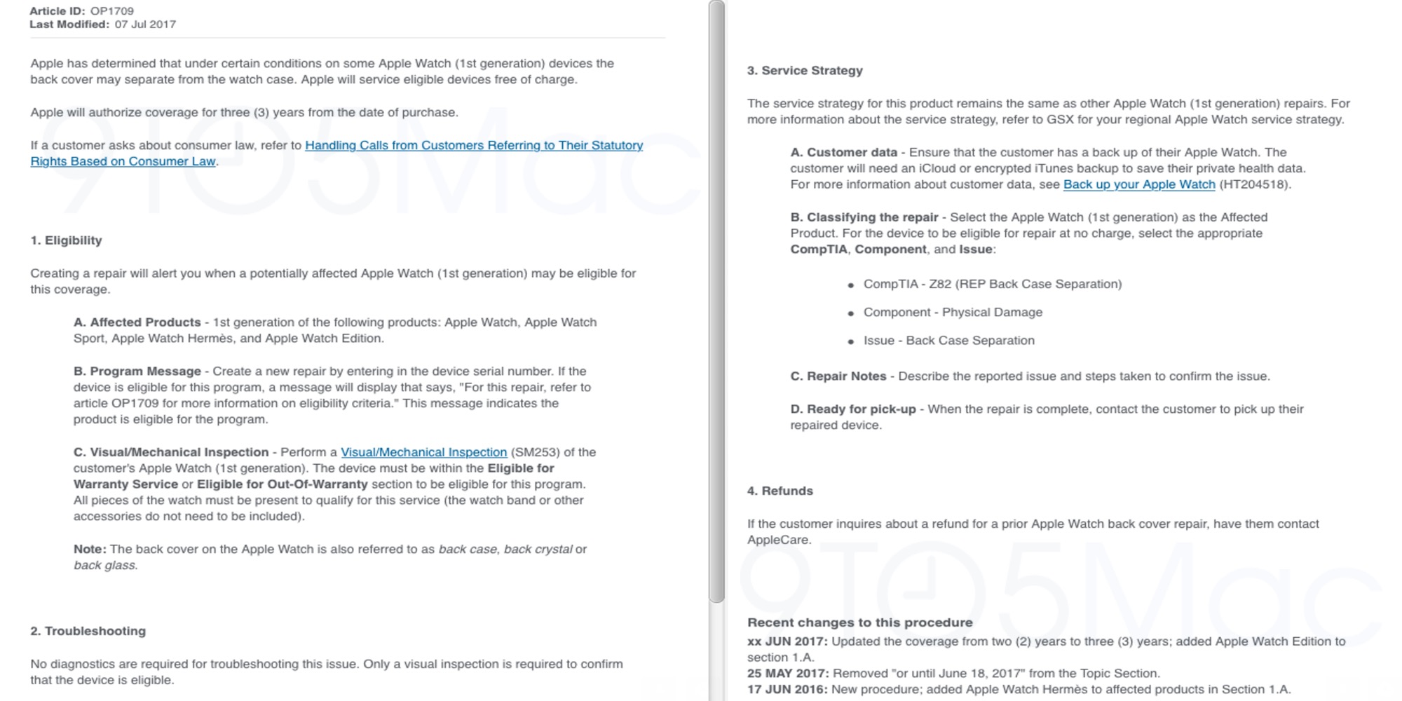 Apple extends free repairs on 1stgen Apple Watches with detached back