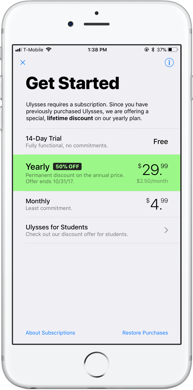 Popular Ios And Mac Writing App Ulysses Goes Subscription Only Offers 