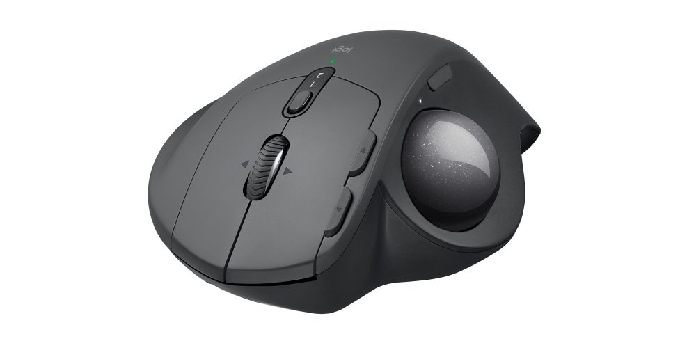 Logitech MX Ergo trackball mouse head-on