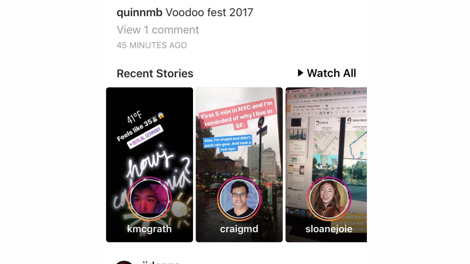 Recent stories Instagram. Instagram Test story.