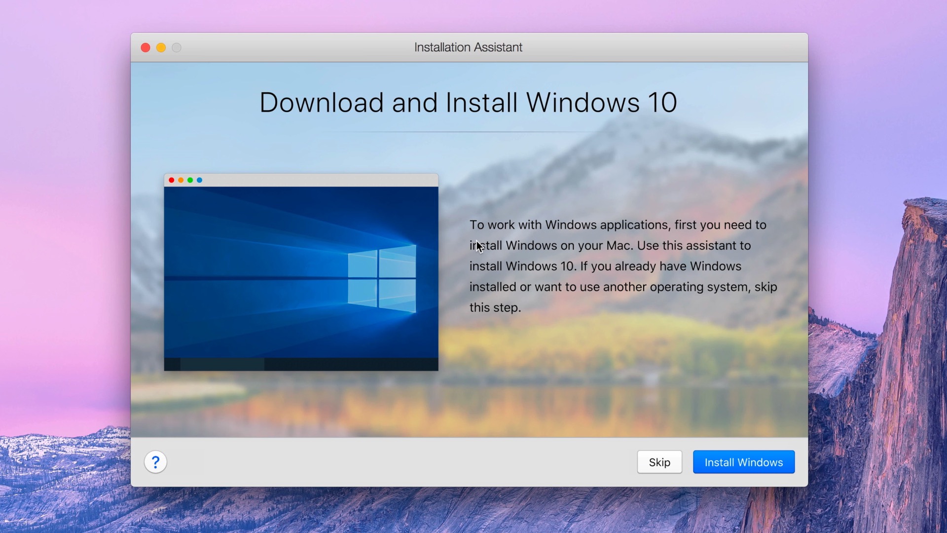 run windows 10 free on mac