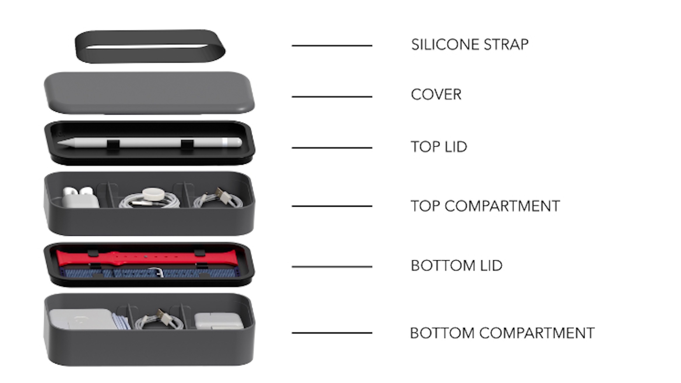 Cable Bento Box Tech Accessories Organizer