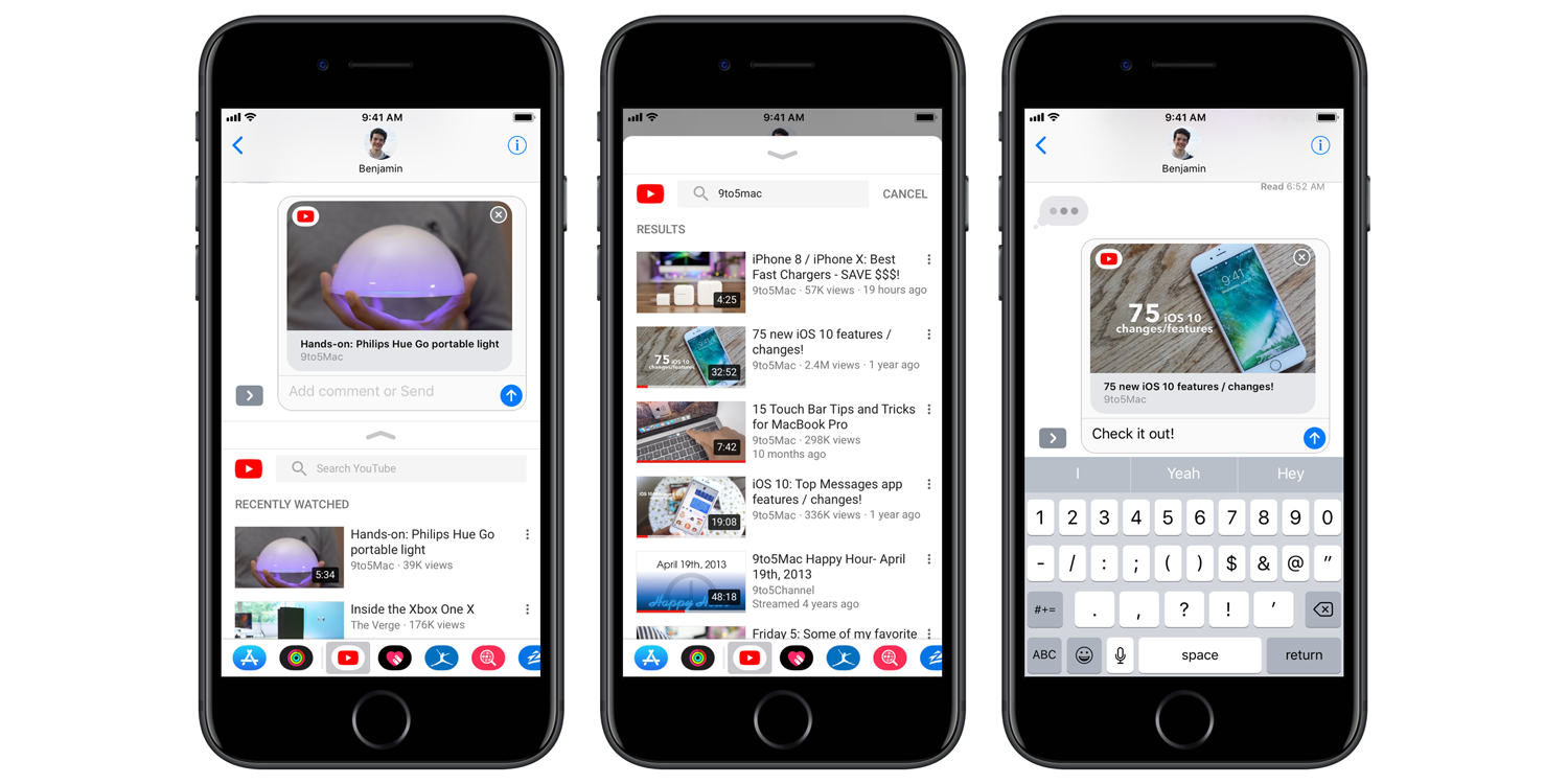 Today S Update To Ios Youtube App Adds Imessage Sharing 9to5mac