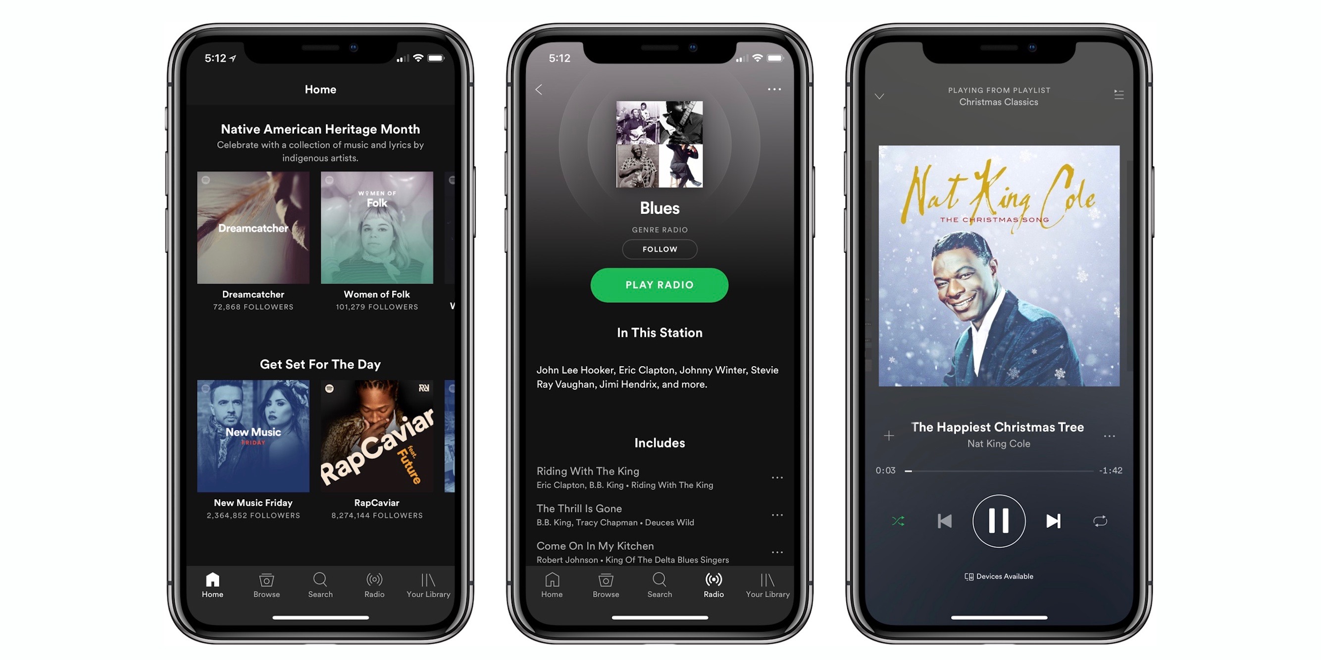 Updated interface for Spotify on iPhone X