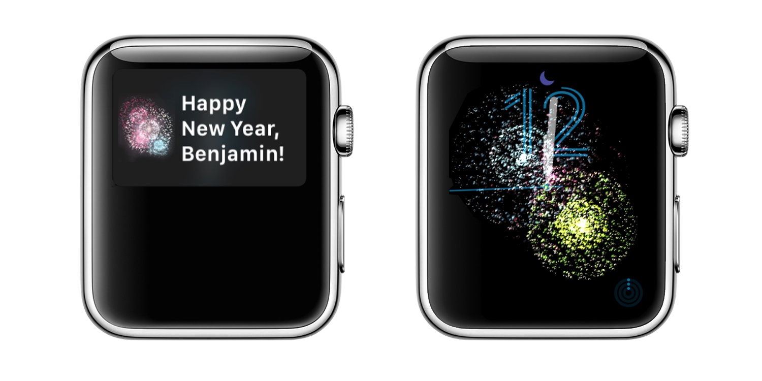 Apple Watch celebrates the New Year with fireworks on the clock face