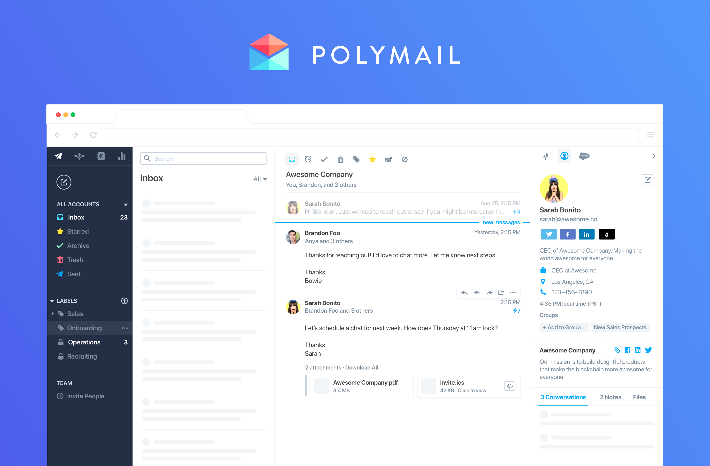 update polymail contact