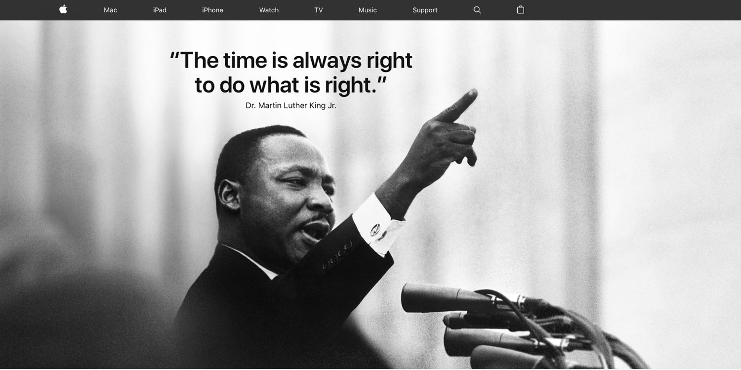 Apple celebrates Martin Luther King Jr. Day with homepage ...