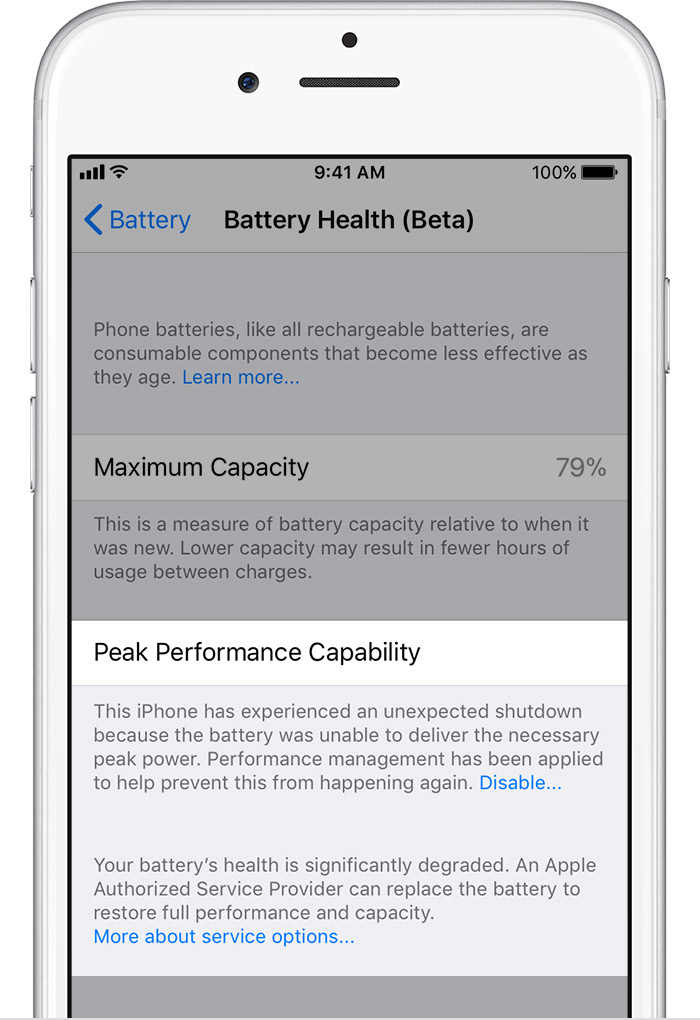 How to check battery health and disable battery performance throttling